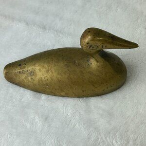 Vintage Brass Duck Mini Paperweight (solid) 3"